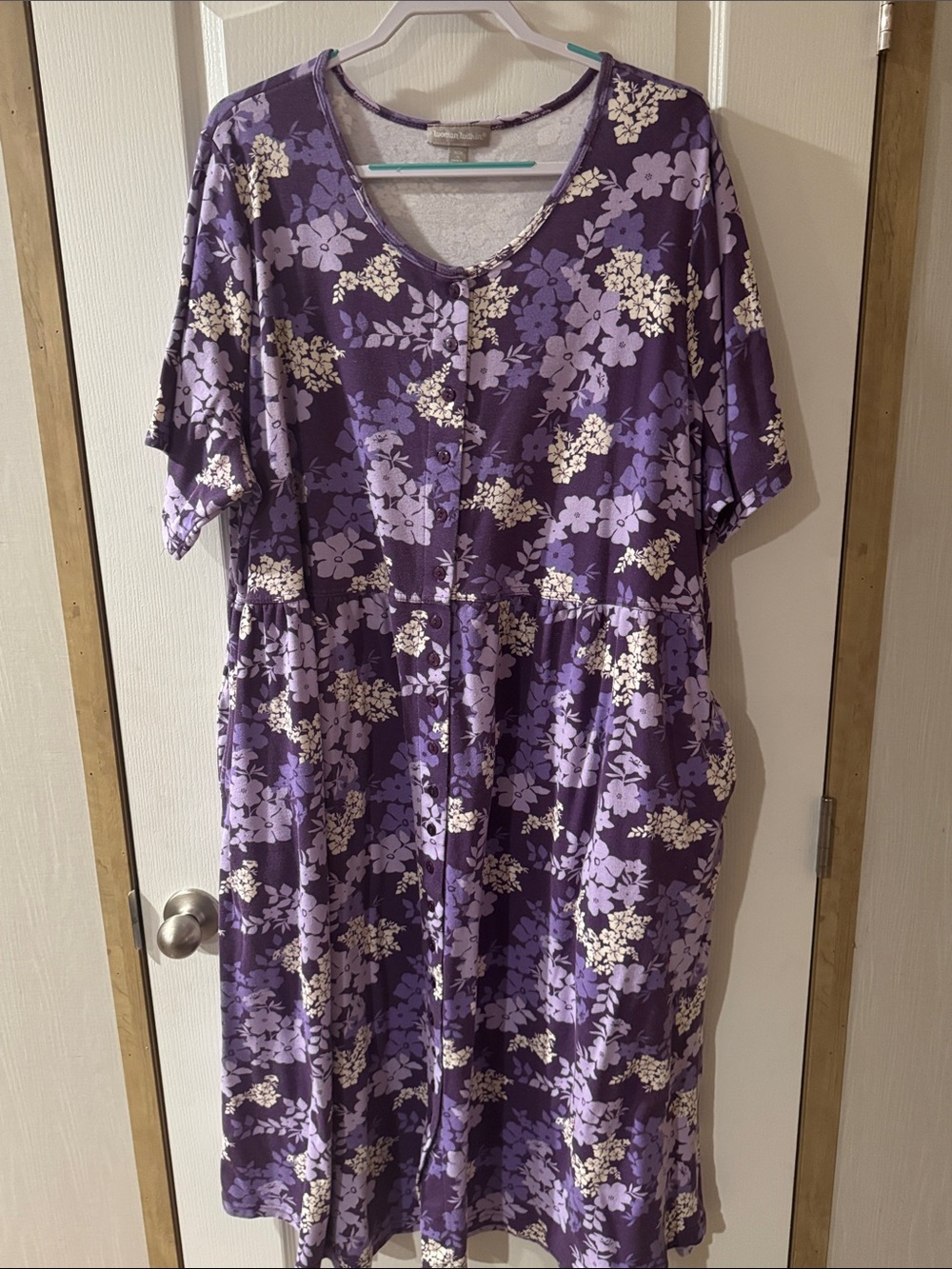Woman Within Purple Floral Midi Dress